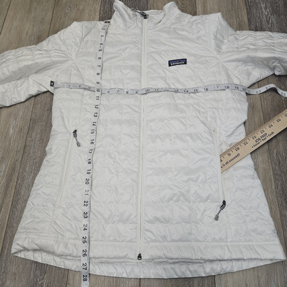 Patagonia Nano Puffer Jacket White Lightweight Winter Coat Womens Large Gorpcore - Picture 3 of 11
